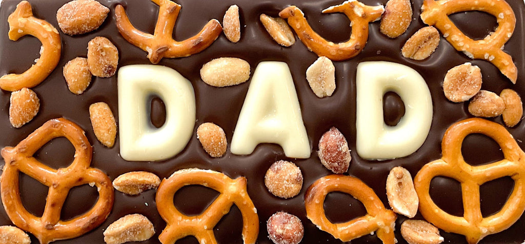DAD pretzel peanut dark chocolate bar