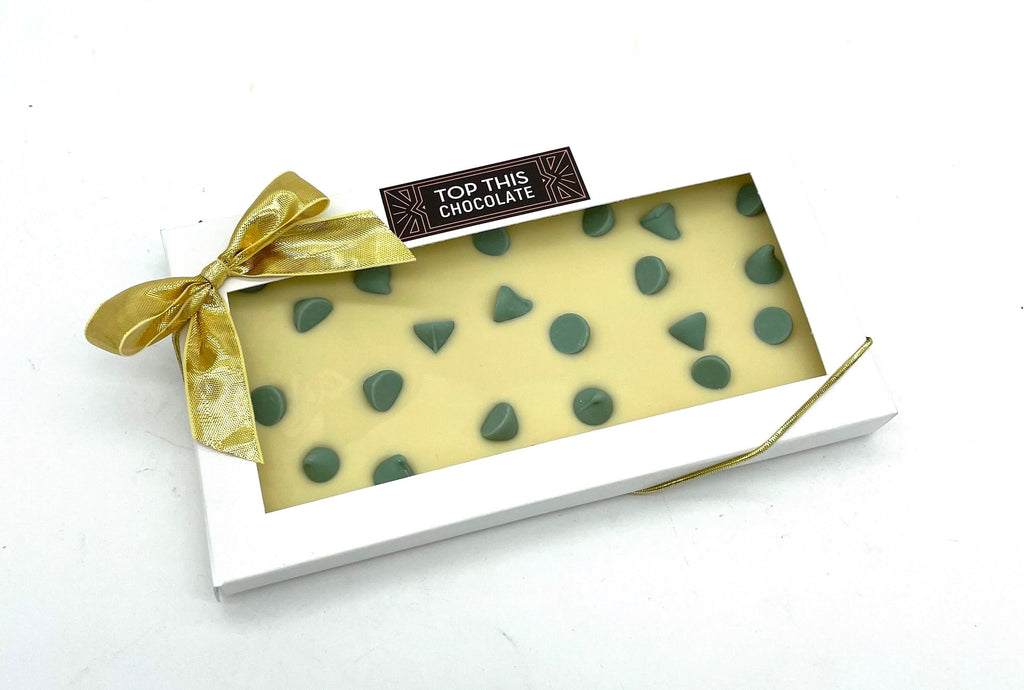 MInt Chip White Chocolate Bar with bow