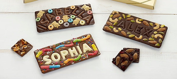 Chocolate Bar With Name in Chocolate Letters