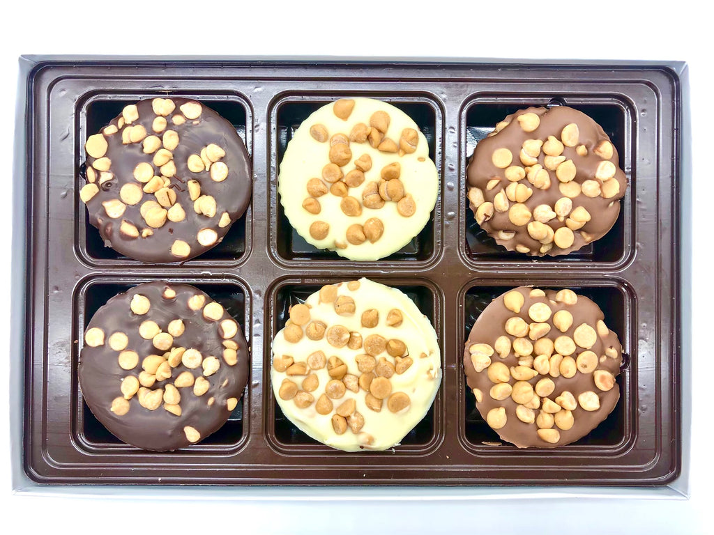 Peanut Butter Chunk Cups, Dark, White & Milk Chocolate