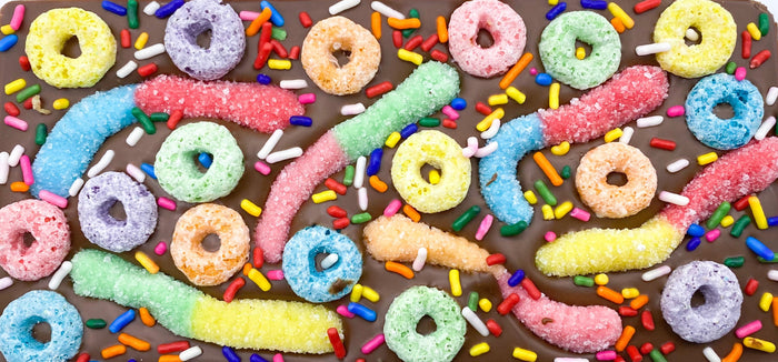Gummy Worm Froot Loop Sprinkles Chocolate Bar