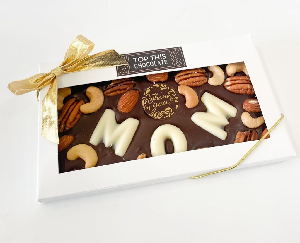 Thank You Mom Chocolate Bar in Box with Bow