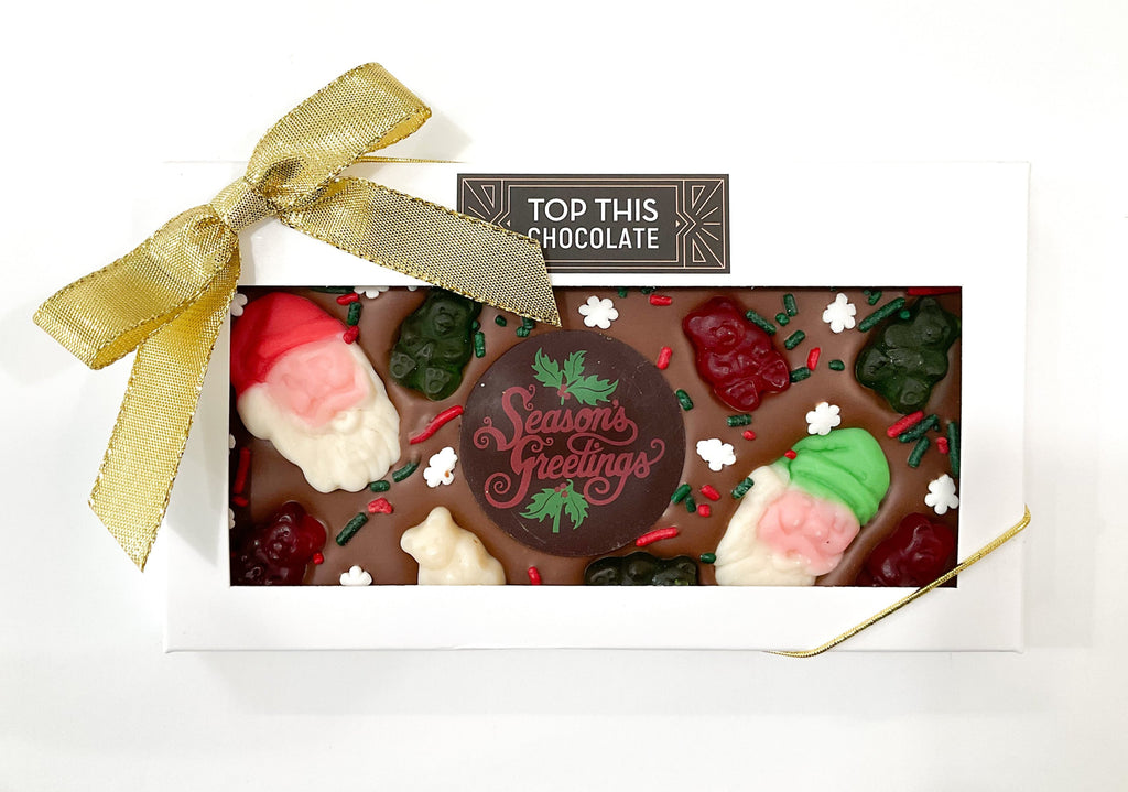 Gummy Santa& Bear  Milk Chocolate Bar with Bow