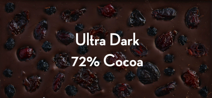 72% Ultra Dark Antioxidant Chocolate Bar