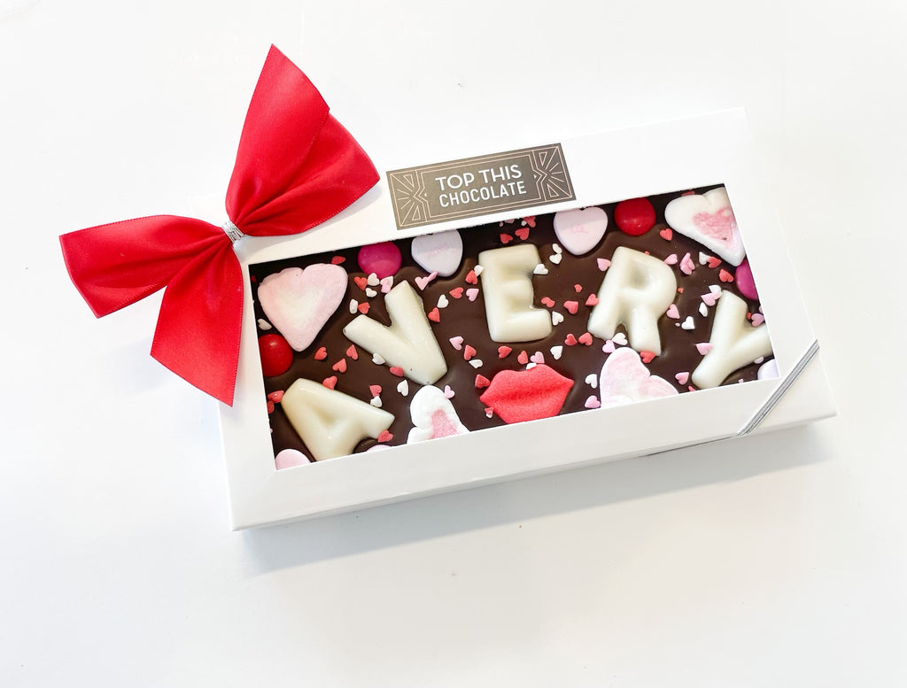 Valentine's Chocolate Bar with Name "Avery"