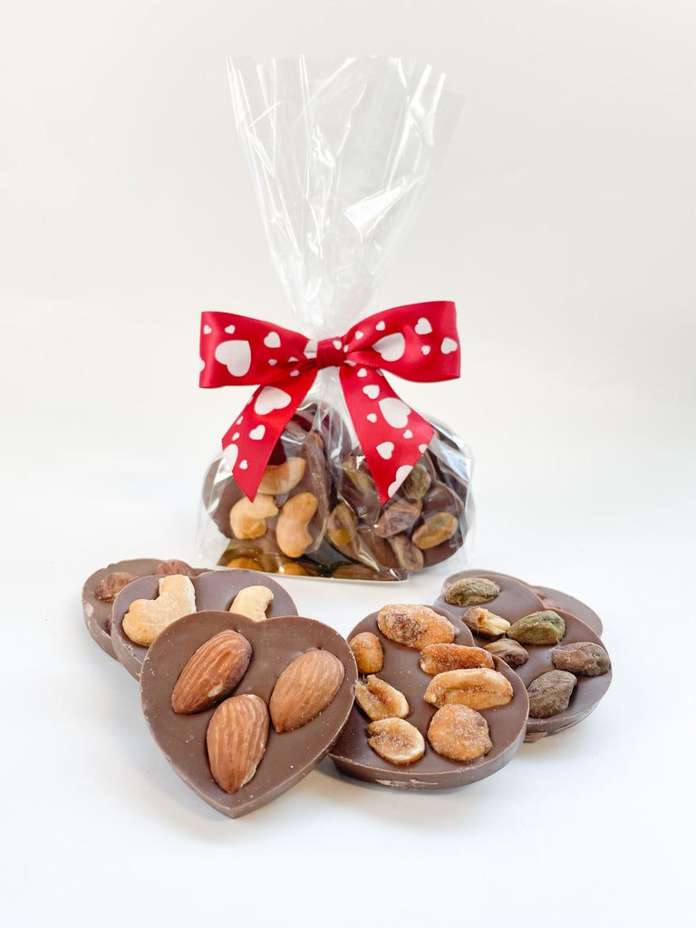 Nut Chocolate Hearts Bag with Bow