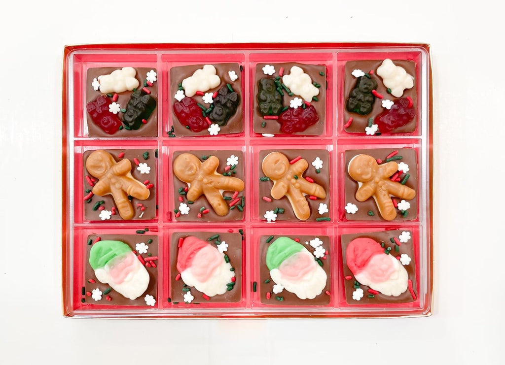 Christmas Gummies Chocolate Squares