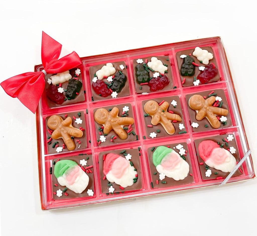 Christmas Gummies Chocolate Squares with Bow