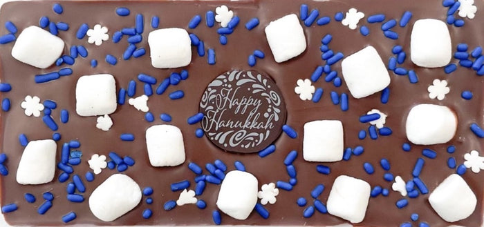 Happy Hanukkah Chocolate Bar with Marshmallows