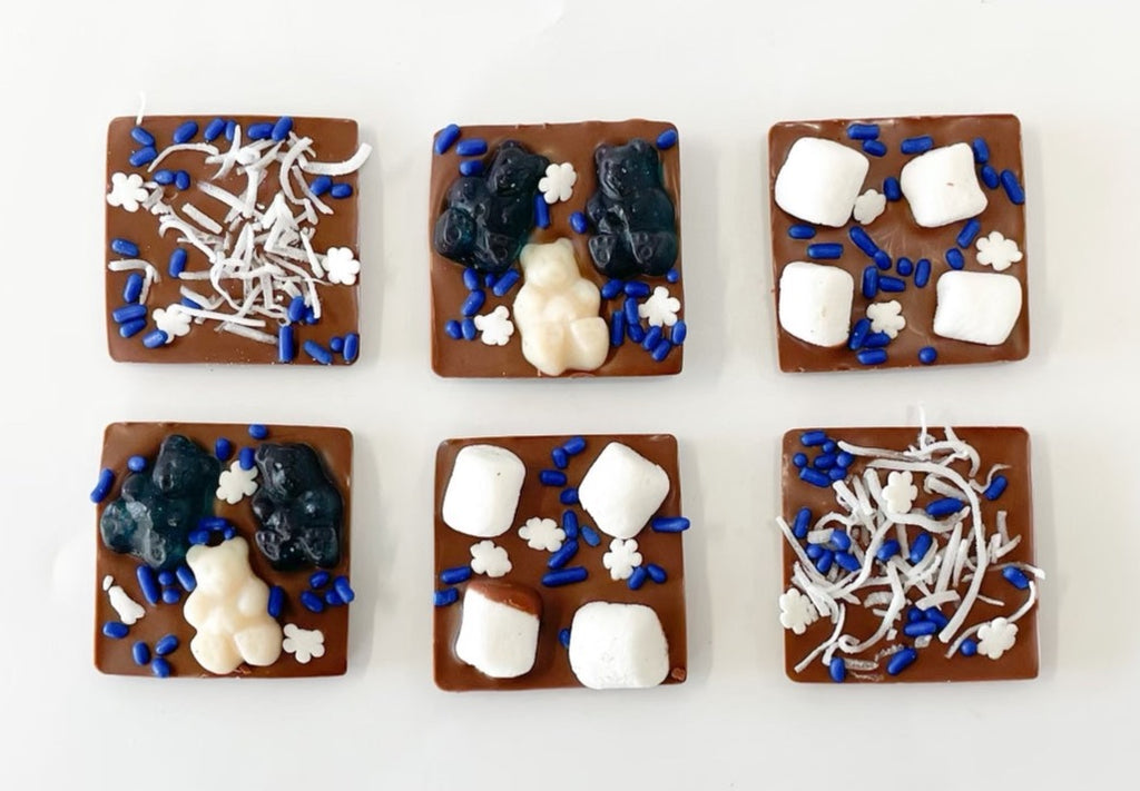 Hanukkah Toppings Chocolate Squares