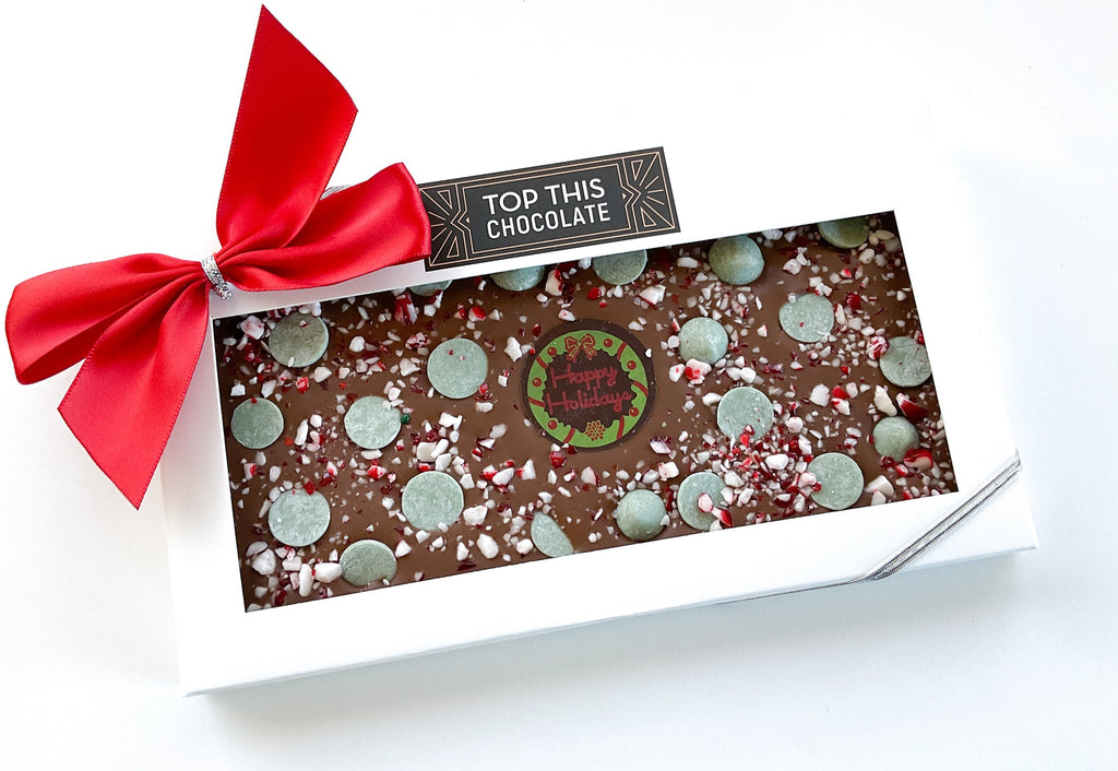 Mint Chip Peppermint Chocolate Bar with Bow