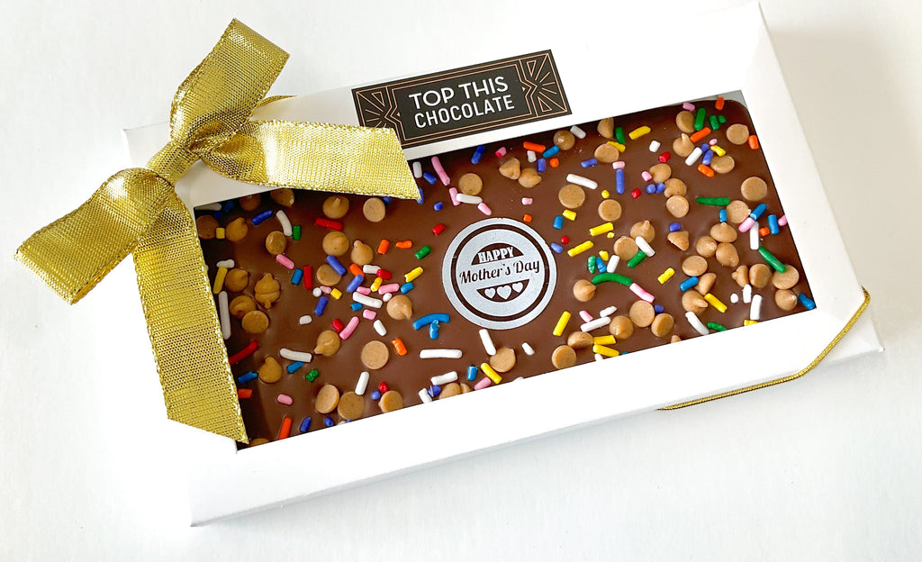 Mother's Day Peanut Butter Chocolate Bar with Bow