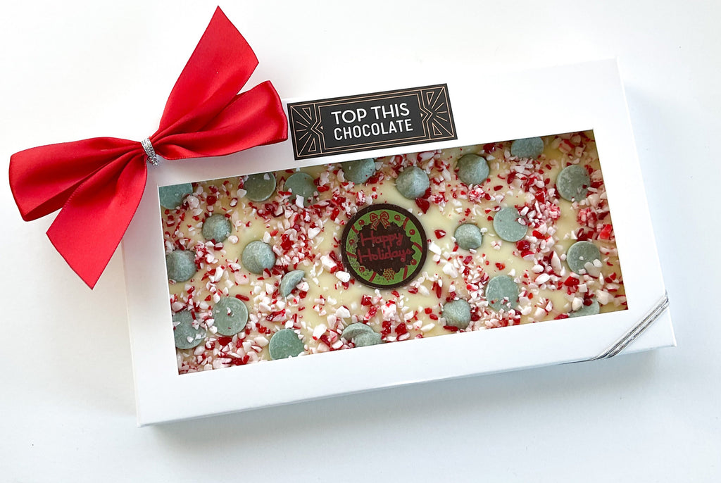Mint Chip Peppermint White Chcoate Bar with Bow