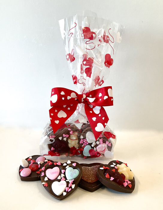 Chocolate Hearts Bag with Bow