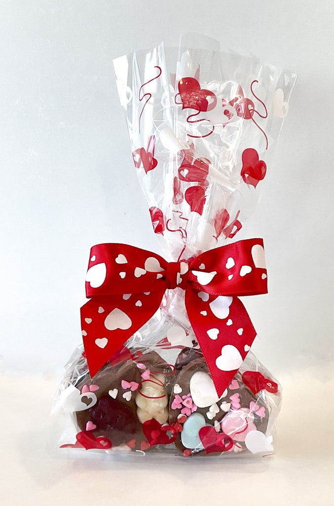 Chocolate Hearts Bag with Bow