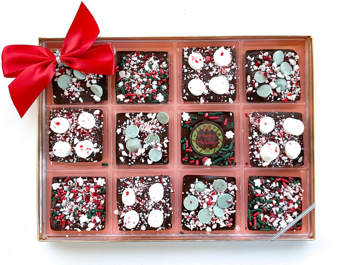 Minty Christmas Dark Chocolate Squares