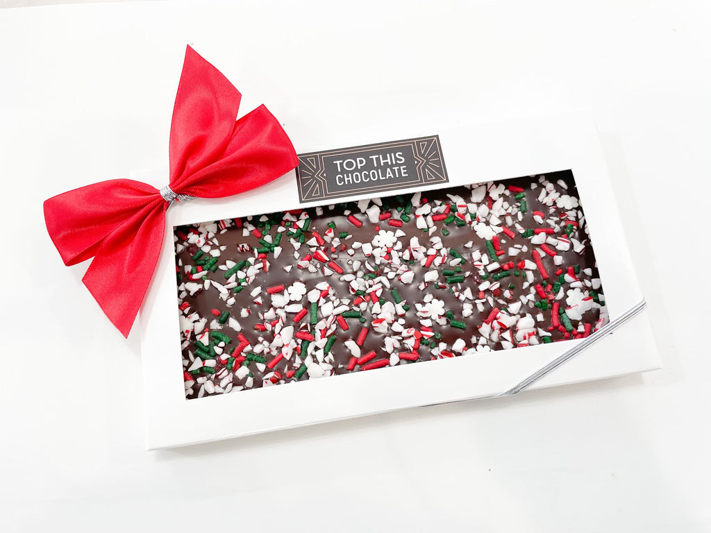 Peppermint Sprinkles Chocolate Bar with Bow