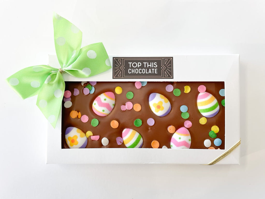 Sugar Easter Egg Chocolate Bar with Bow