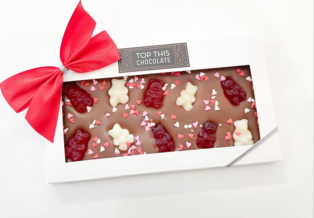 Valentine Bears Chocolate Bar with Bow