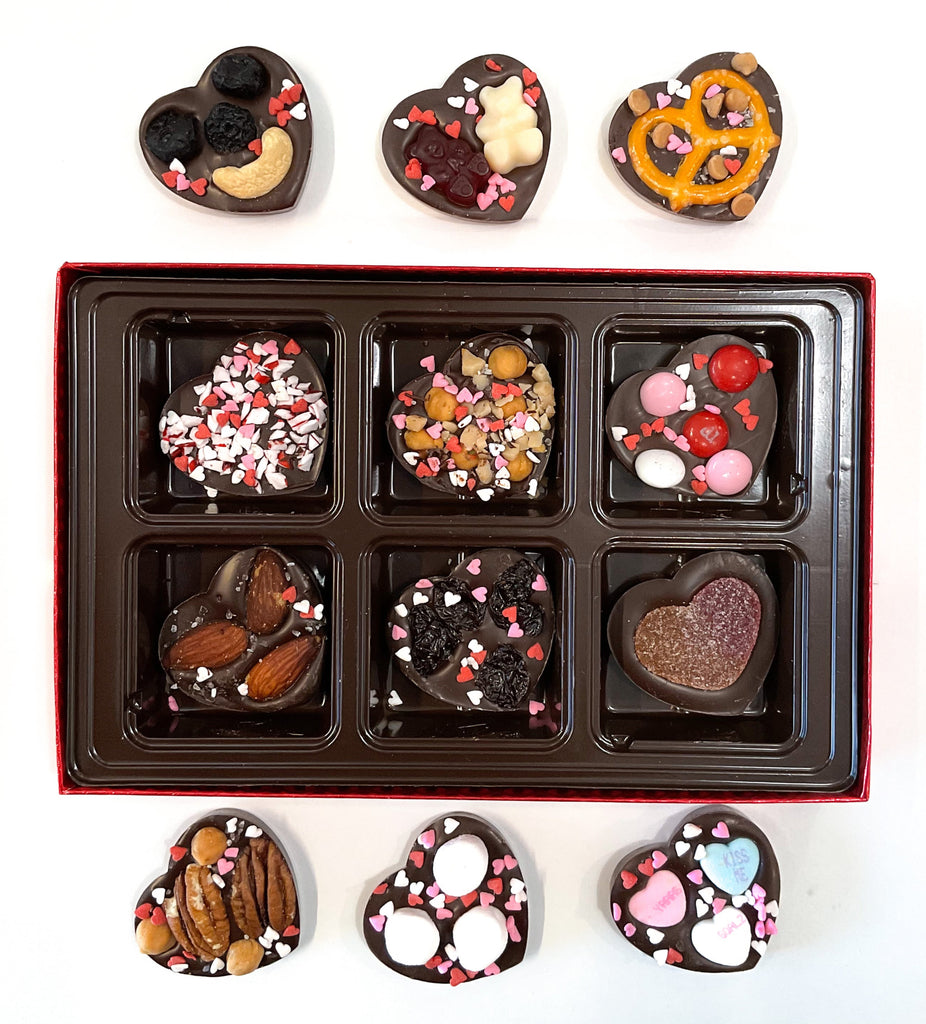 Box of 12 Chocolate Hearts