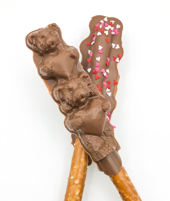 Valentine's Teddy Bear Chocolate Pretzel