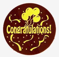 Congratulations Dark Chocolate Plaque