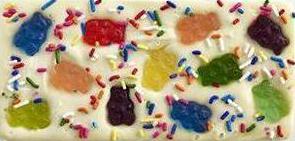 Gummy Bear Rainbow Sprinkles White Chocolate Bar