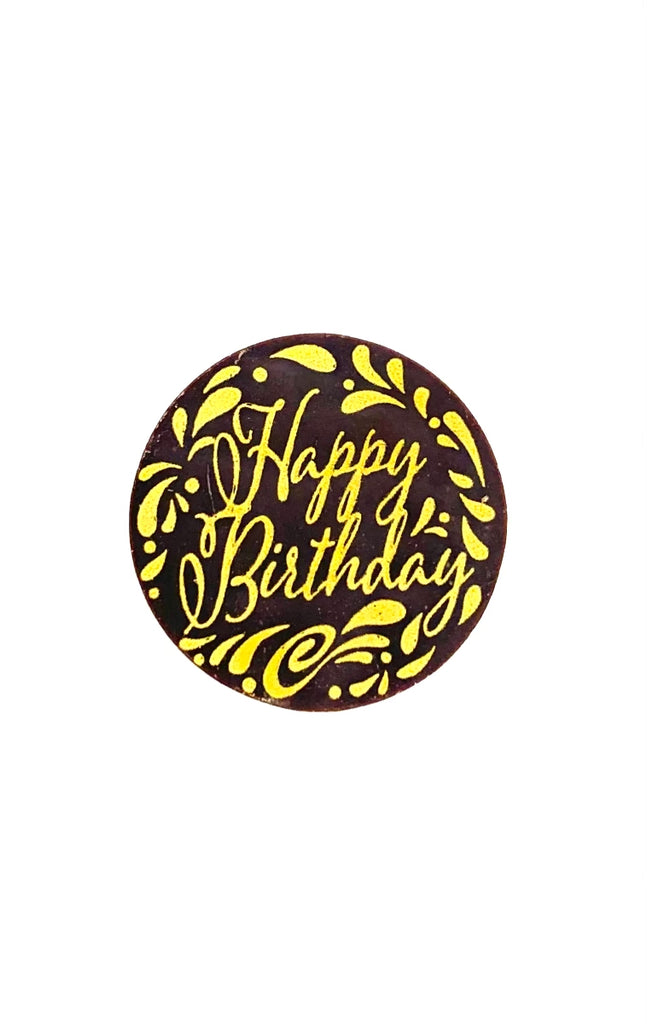 Happy Birthday Plaque Dark Chocolate