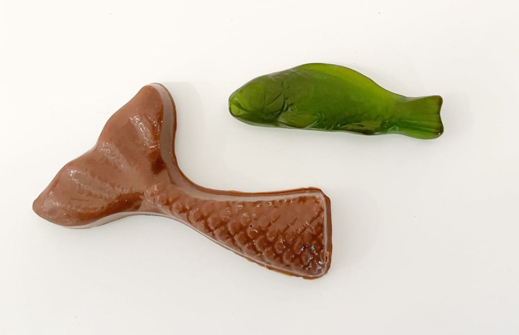 Chocolate Mermaid Tail with Gummy Fish