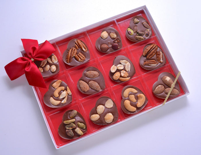 Chocolate Hearts with assorted nuts
