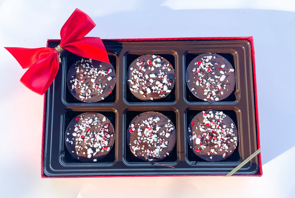 Peppermint Oreos in Red Box with Bow 
