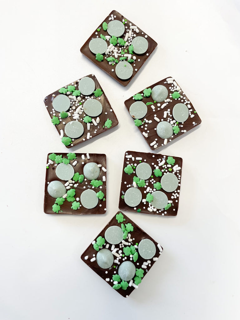 St Patrick's Mint Chip Shamrock Chocolate Squares