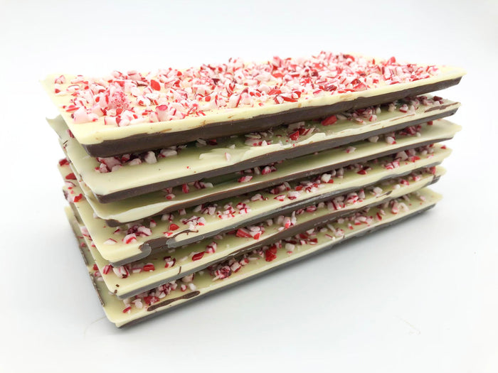 Stack of Peppermint Bark Chocolate Bars